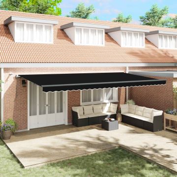 Tenda retrattile Nero 600 × 350 cm Poliestere