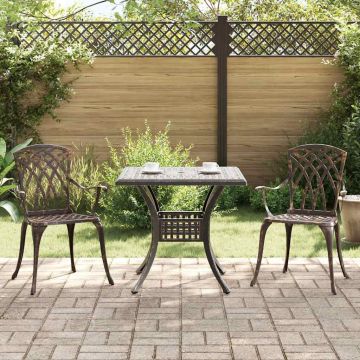 Set di Tavolo da Giardino 3 pz Bronzo Alluminio pressofuso