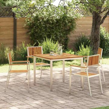 Set da pranzo per esterni 5 pz 90 x 90 x 75 cm