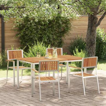 Set da pranzo per esterni 5 pz 150 x 90 x 75 cm