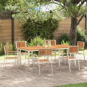 Set da pranzo per esterni 7 pz 200 x 90 x 75 cm