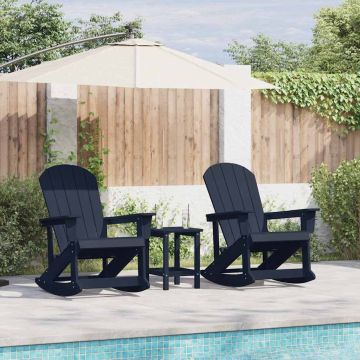 Set Lounge da Giardino 3 pz Blu navy HDPE