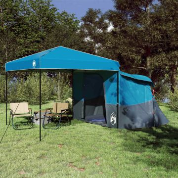 Set di Tende da Campeggio 2 pz 4 persona Blu Taffeta e Tessuto
