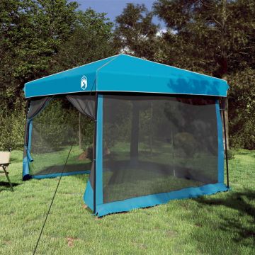Set di Tende da Campeggio 2 pz 6 persona Blu Taffeta e Tessuto