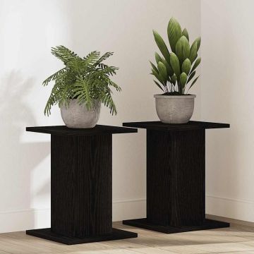 Supporto per piante 2 pz Rovere Nero 30 x 30 x 40 cm