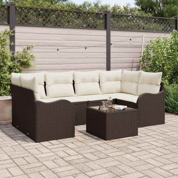 Set Divano da Giardino Marrone 55 x 55 x 37 cm polyrattan
