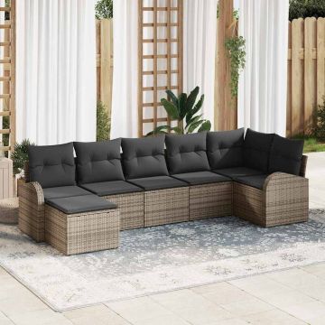 Set Divano da Giardino 7 pz Grigio