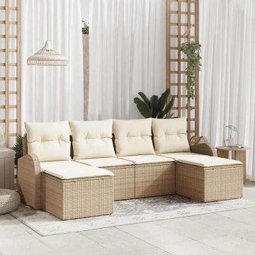 Set Divano da Giardino 6 pz Beige
