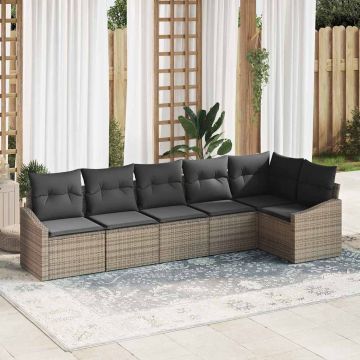 Set di divani 6 pz Grigio polyrattan