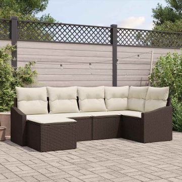 Set di divani 6 pz Marrone polyrattan