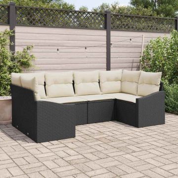 Set di divani 6 pz Nero polyrattan