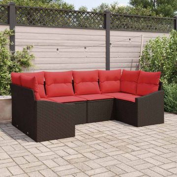 Set di divani 6 pz Marrone polyrattan
