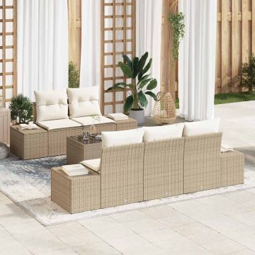 Set Divano da Giardino Beige polyrattan