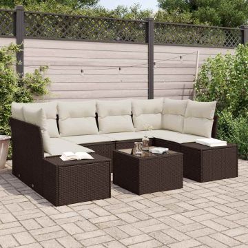 Set Divano da Giardino 7 pz Marrone polyrattan