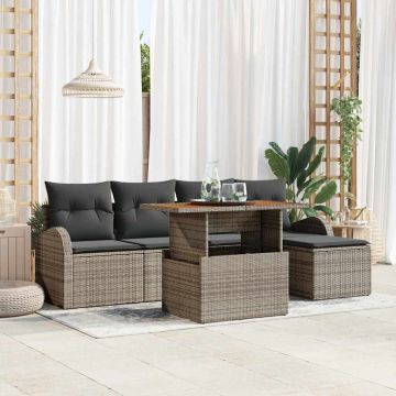 Set Divano da Giardino 6 pz Grigio