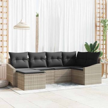Set da Pranzo per Giardino 6 pz Grigio chiaro