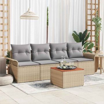 Set Divano da Giardino 5 pz 4-Numero di posti