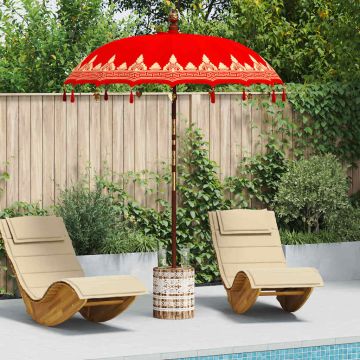 Ombrello balinese con base Rosso 185 x 185 x 260 cm