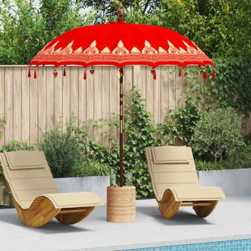 Ombrello balinese con base Rosso 215 x 215 x 260 cm