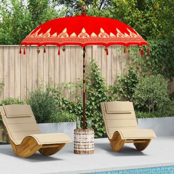 Ombrello balinese con base Rosso 215 x 215 x 260 cm