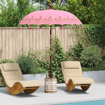 Ombrello balinese con base Rosa 185 x 185 x 260 cm
