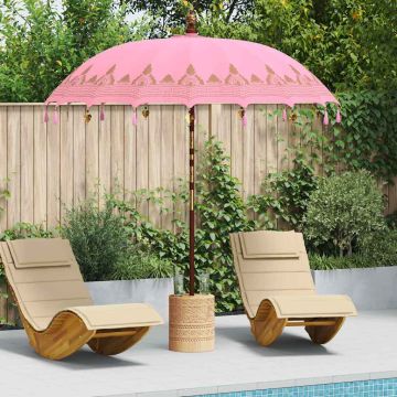 Ombrello balinese con base Rosa 215 x 215 x 260 cm