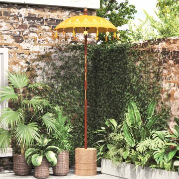 Ombrello balinese con base Giallo 95 x 95 x 260 cm