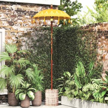 Ombrello balinese con base Giallo 95 x 95 x 260 cm