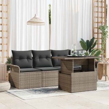 Set Divano da Giardino 5 pz Grigio