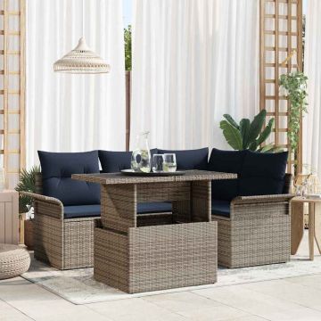 Set Divano da Giardino 5 pz Grigio