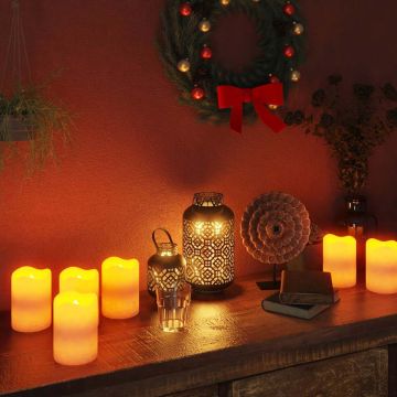 Candele Senza Fiamma a LED 50 pz con Telecomando Bianco Caldo