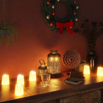 Lumini Elettrici LED Senza Fiamma 24 pz Bianco Caldo