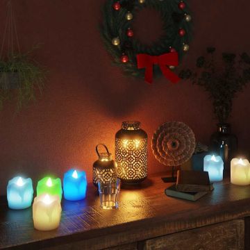 Lumini Elettrici LED Senza Fiamma 24 pz Colorati