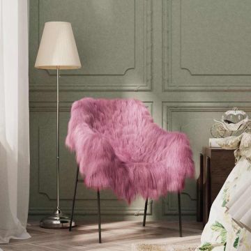 Fodera per Sedia in Pelle di Pecora Islandese Rosa 70x110 cm