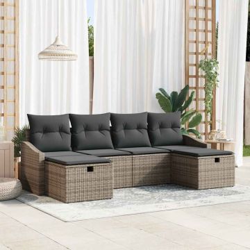 Set Divano da Giardino 6 pz polyrattan