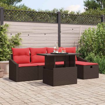 Set Divano da Giardino 6 pz polyrattan
