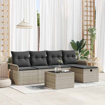 Set Divano da Giardino 6 pz Poly Rattan