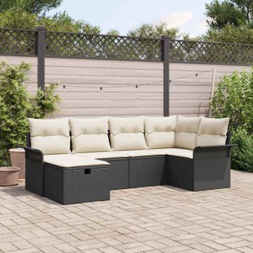 Set Divano da Giardino 6 pz Poly Rattan