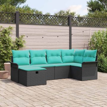 Set Divano da Giardino 6 pz Poly Rattan