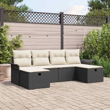 Set Divano da Giardino 6 pz Poly Rattan
