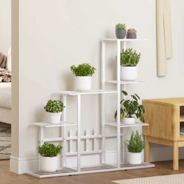 Portapiante 94,5x25x88 cm Bianco in Metallo