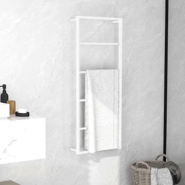 Portasciugamani Bianco 45x10x115 cm Acciaio