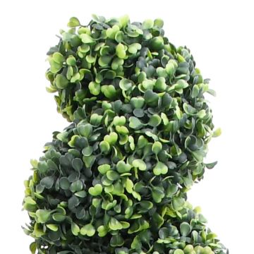 Pianta di Bosso Artificiale a Spirale con Vaso Verde 59 cm