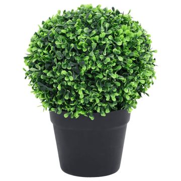 Piante di Bosso Artificiale 2 pz a Sfera con Vaso Verde 37 cm