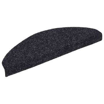 Tappetini per scale autoadesivi 30 pz 65x21x4 cm neri semicircolari grandi