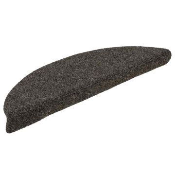 Tappetini per scale autoadesivi 30 pz 56x17x3 cm antracite semicircolari