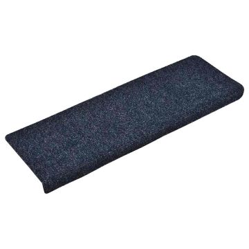Tappetini per scale autoadesivi 30 pz 65x21x4 cm blu bordo rettangolare