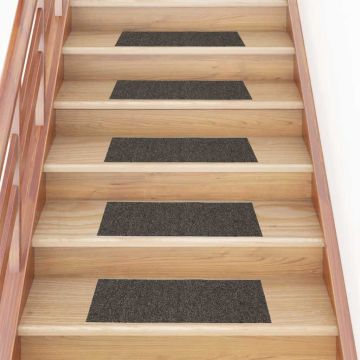 Tappetini per scale autoadesivi 30 pz 60x25 cm antracite rettangolari