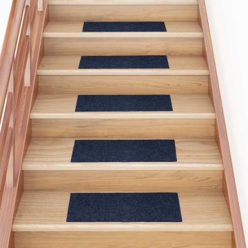 Tappetini per scale autoadesivi 30 pz 60x25 cm blu navy rettangolari