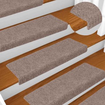 Tappetini per scale autoadesivi 20 pz 65x21x4 cm Marrone Chiaro Bordo rettangolare